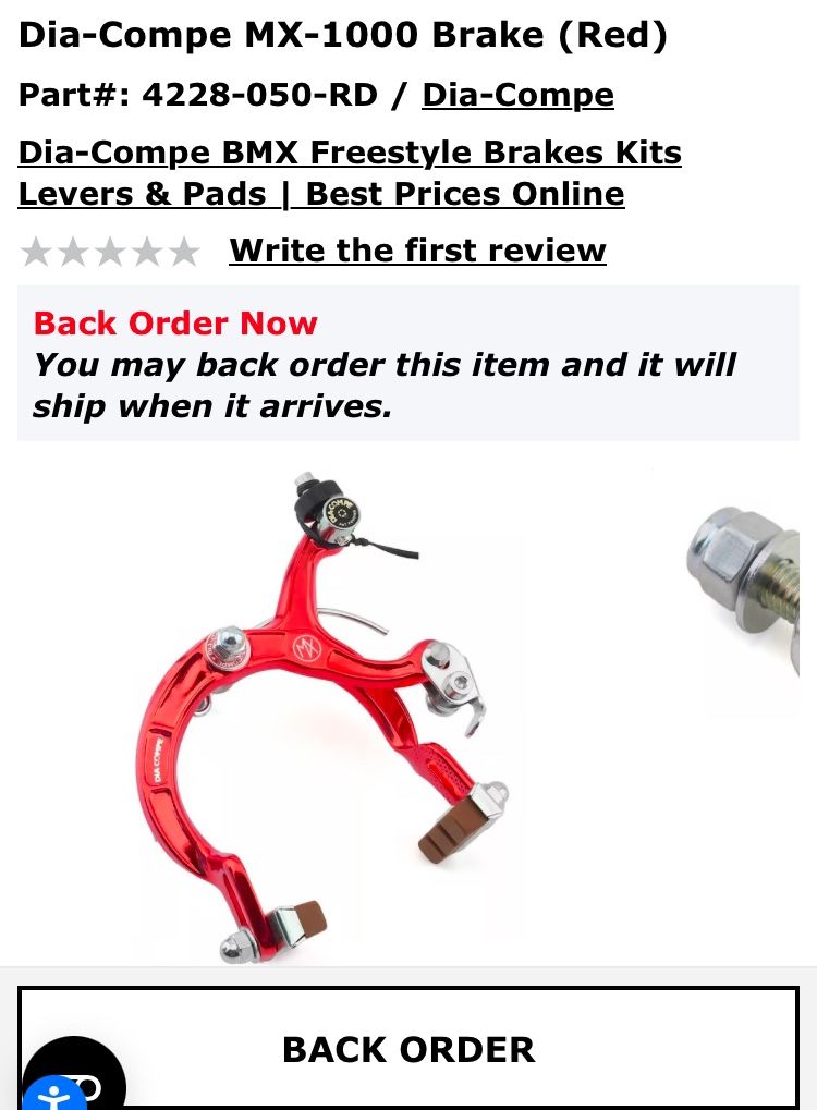Dia-Compe Mx 1000 Brake New Red
