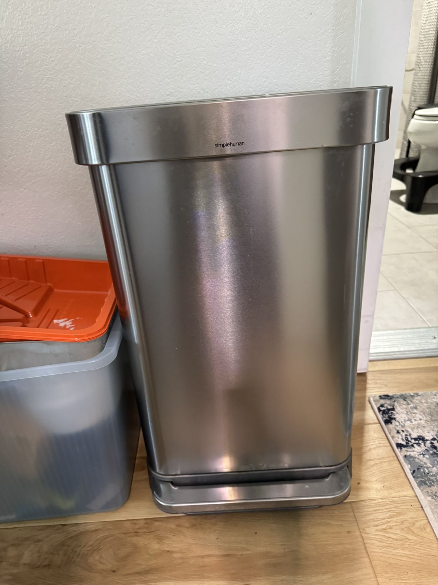 Simple human Stainless Steel Trash Can