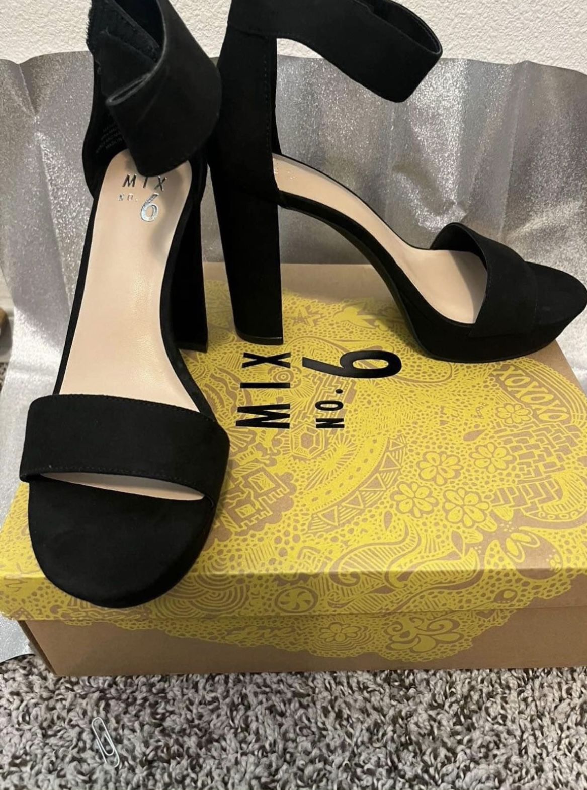 High Heels Black Microsuede