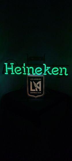 HEINEKEN LAFC ⚽ NEON SIGN . ( ALSO PLENTY OF NEON SIGNS / LIGHTS AVAILABLE FOR SALE )DODGERS & ANGELS BOBBLEHEADS AVAILABLE. TAP HANDLES