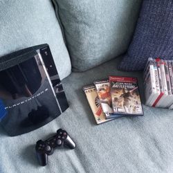 Sony PlayStation 3 PS3 CECHA01 Console Bundle w/ Games & Controller 1st Gen BACKWARDS COMPATIBLE