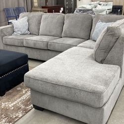 Alloy Grey 2 Piece L Shape Sectional Sofa Couch with Chaise