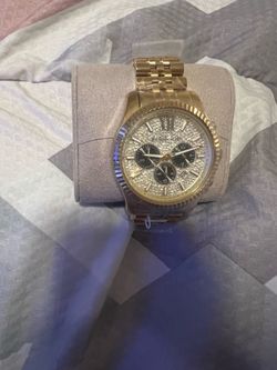 Michael Kors Men's Gold-Tone Lexington Chronograph Watch