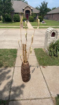 Unique oriemtal Asian basket and bamboo set