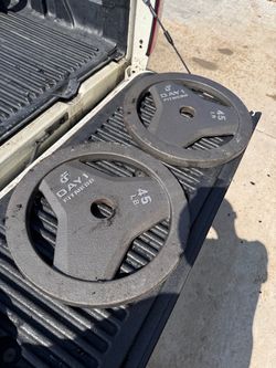 Day 1 Fitness 45 lb Olympic Weight Plates Pair
