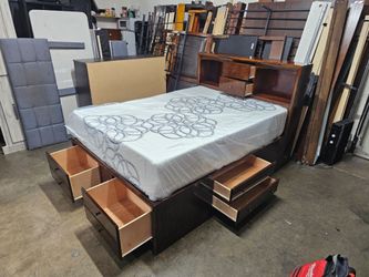 Queen captains bed and mattress