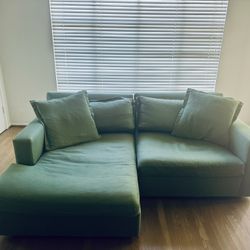 SOFA - Anthropologie Linen Petite Chaise Sectional