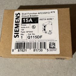 15 Amp AFCI/GFCI Siemens Breaker 