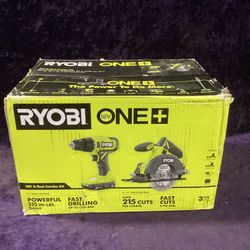 🧰🛠RYOBI ONE+ 18V Cordless Drill/Driver & 5 1/2” Circular Saw Kit w/(2)1.5Ah Batts & Charger-NEW!-$115!🧰🛠