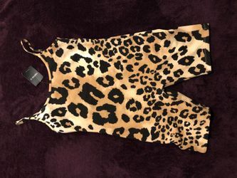 Leopard shorts jumpsuit