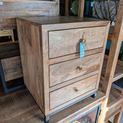 Mango And Iron Three Drawer Accent Table $385 Each