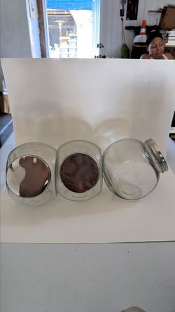 Set of 3 Clear Glass Storage Jars