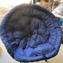 Foldable 42" blue Saucer Chair With Handle
