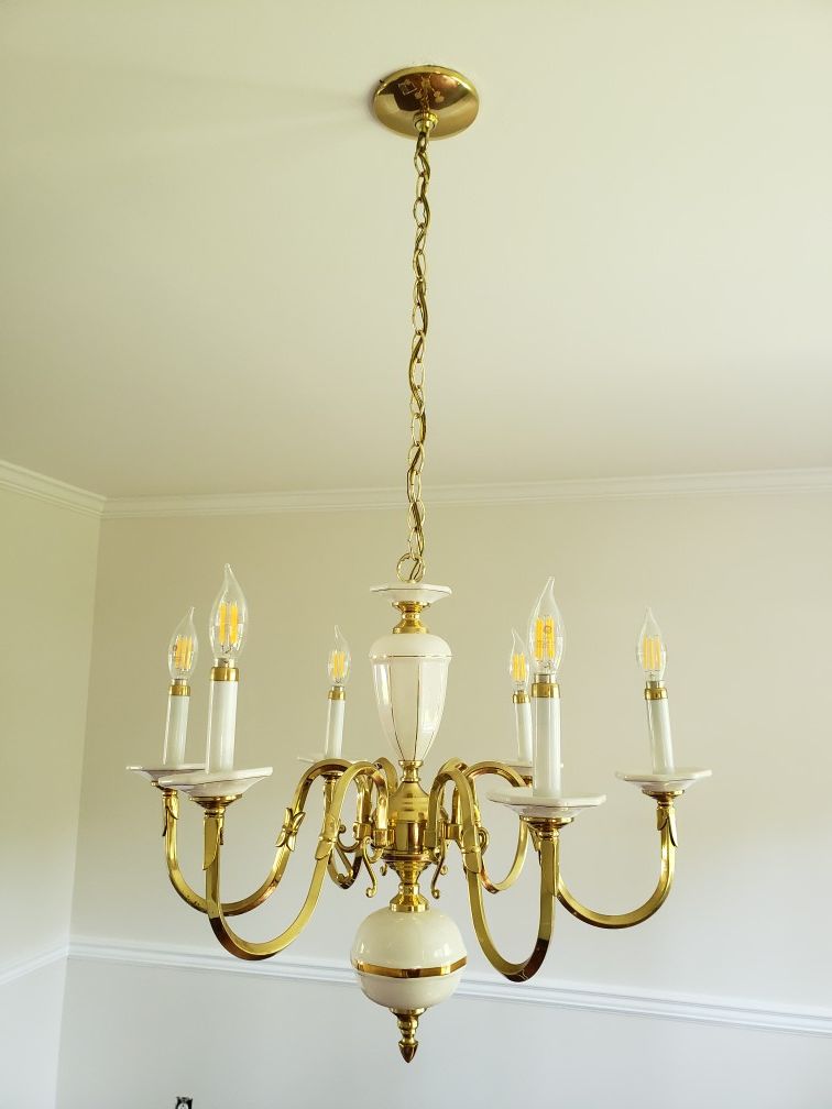 Chandelier with LED light, used