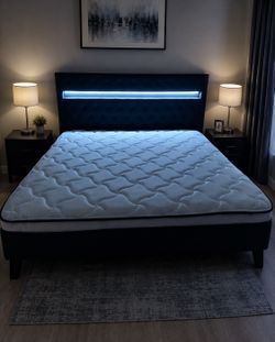 Bed frame black full size new (mattress sale for separated )