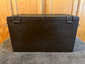 Vintage Metal Picnic Cooler Ice Chest - Brown (18” x 11” x 8.5”)