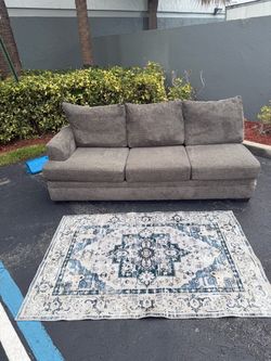 Gray Fabric 3-Seat Sofa
