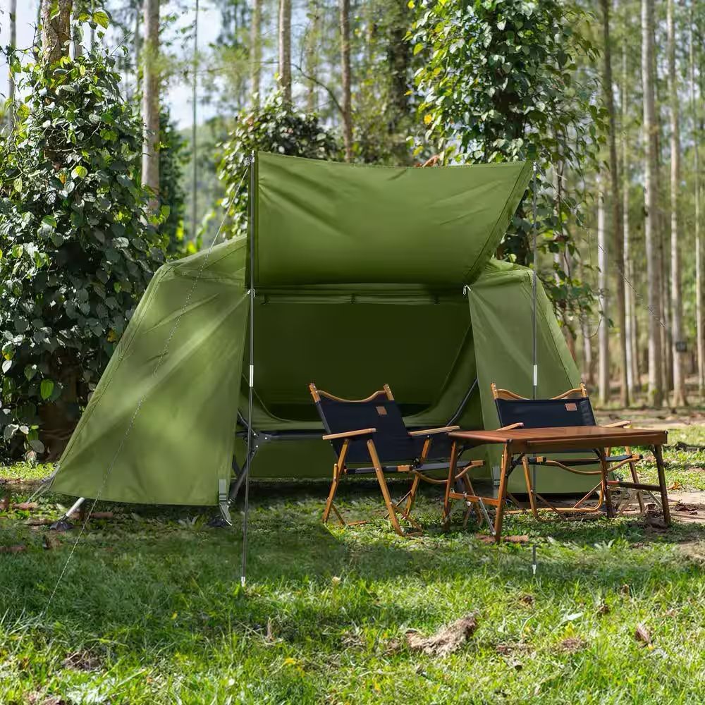 NEW Adapted to Terrain Cot 7 ft. Camping Tent with External Shade Capacity 400 lbs.