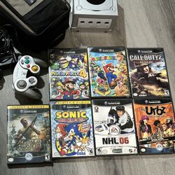 gamecube with games