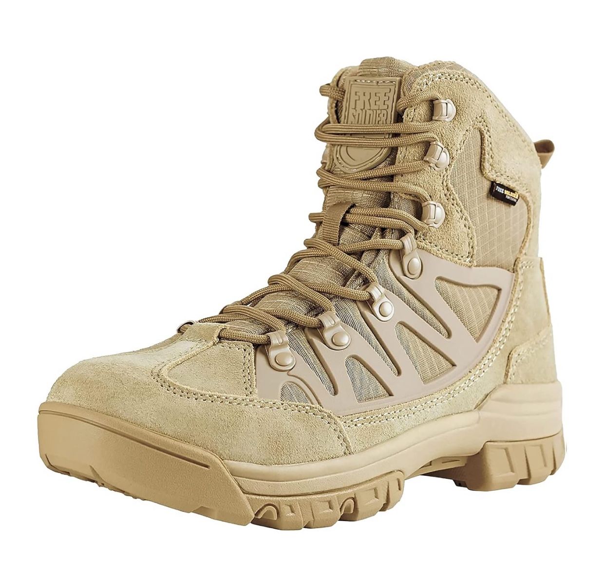 FREE SOLDIER Men's Tactical Waterproof Lightweight Hiking Boots Military Combat Boots Work Boots Size 13