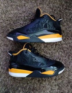 Jordan Dub Zero Black Yellow Sneakers size 3 boys