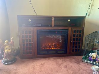 Console w/working fireplace