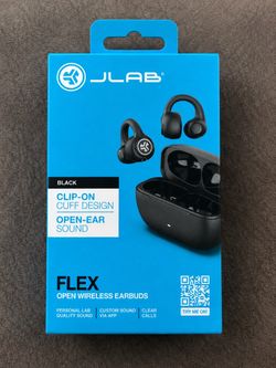 JLab Flex Open Wireless Earbuds Black