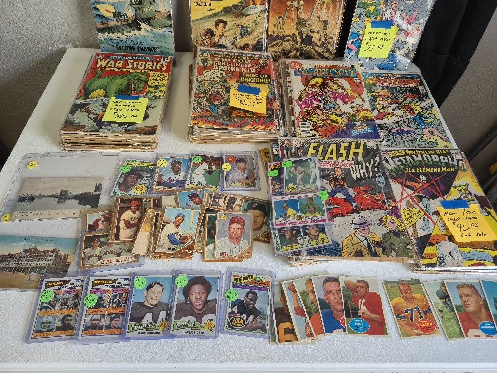 Vintage 1960's-1970's Sportscards and Marvel & D.C Vintage Comic's
EVERYTHING NEEDS TO GO!!