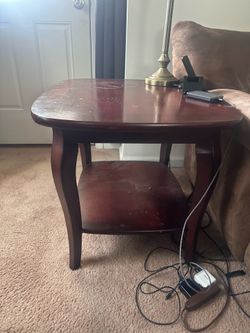 3-Piece Dark Wood Coffee and End Table Set