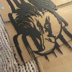 American Flag With Eagle Metal Art Decor