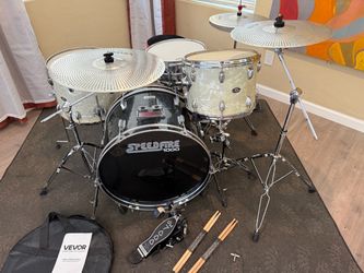 4 piece drum complete drum set Slingerland 14 15 toms 5 ply maple new quiet cymbals new throne DW pedal $675 cash in Upland 91784