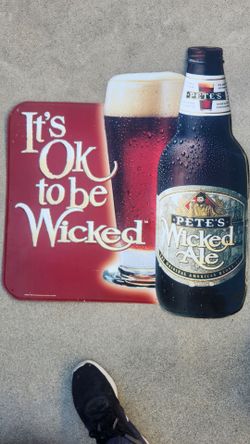 Pete's Wicked Ale Vintage Metal Advertising Sign
