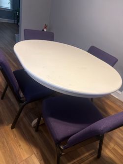 White dining table and chairs