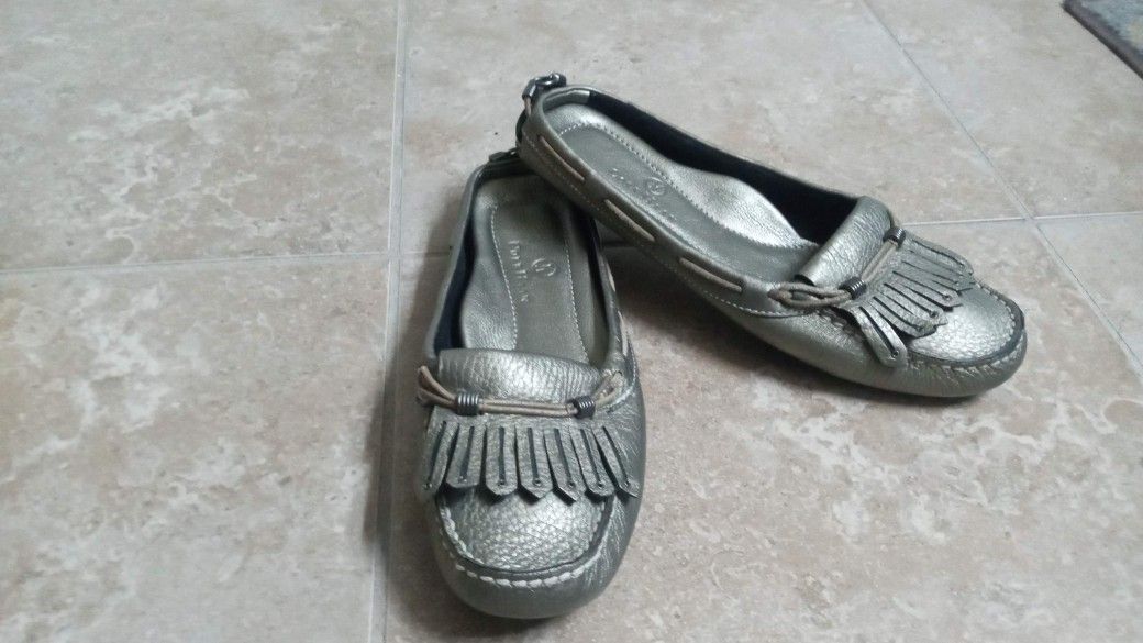 Like New Cole Haan Metallic Leather Mule Slip-On Shoes Sz 7