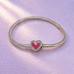 Pandora x Keith Haring Radiant Heart Snake Chain Bracelet 💗 17cm / 6.7”