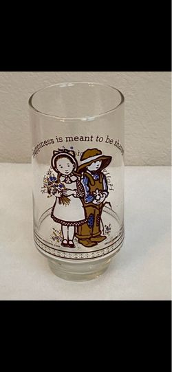 Holly Hobbie Vintage Glass- Happiness Is Meant To Be Shared