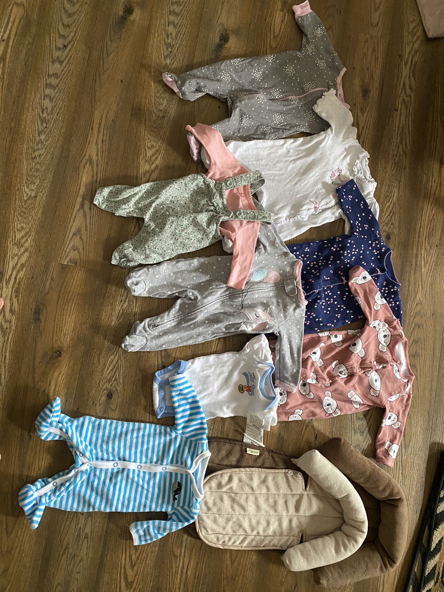 Newborn And 3 Month Spring Clothes And Car Seat Inserts 