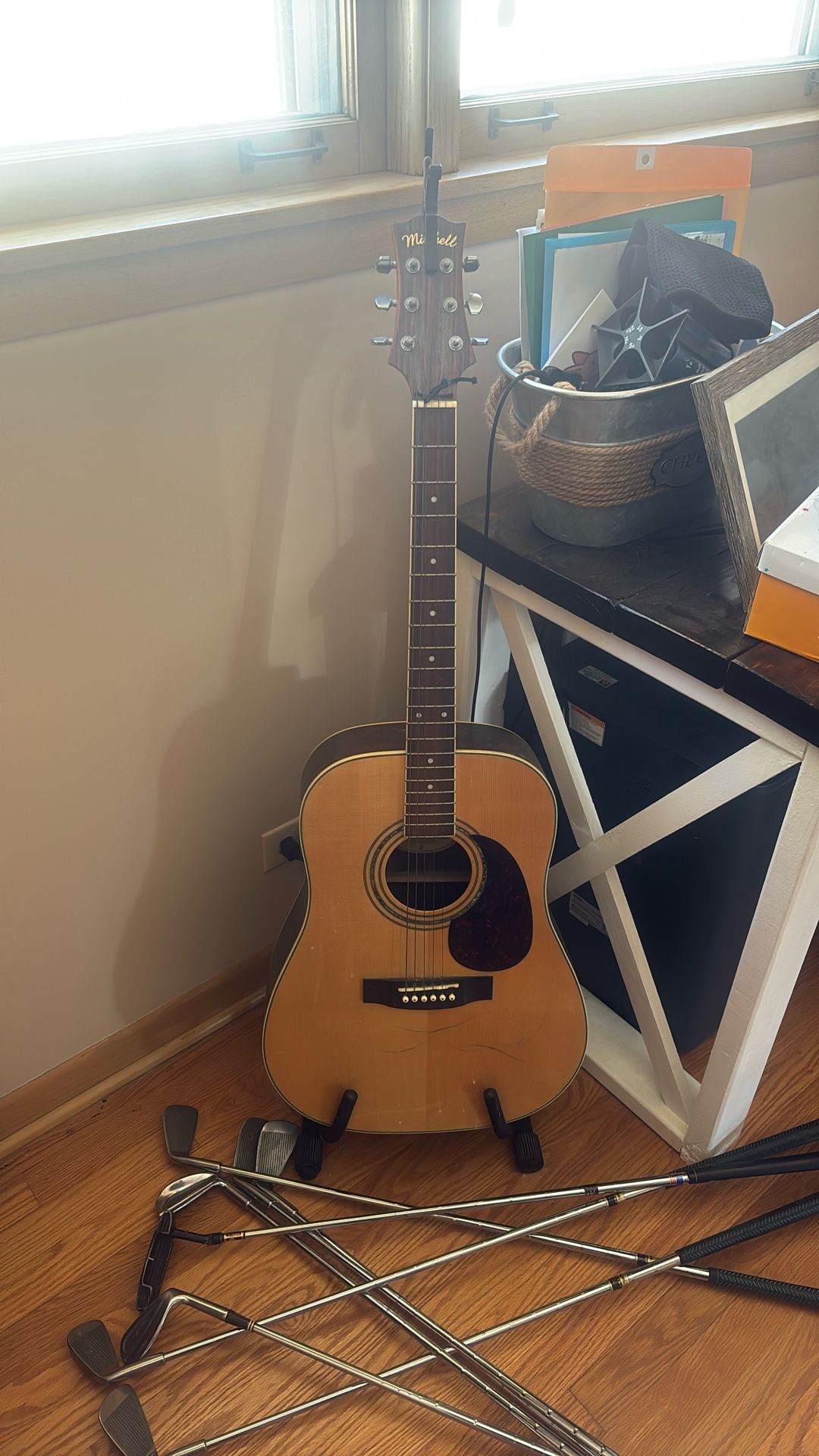Acoustic Guitar And Stand