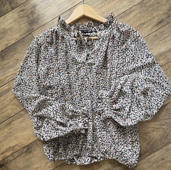 SAKS FIFTH AVENUE Large Floral Print Women's Top Rn 159430