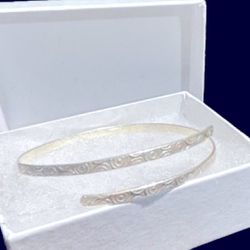 VINTAGE sterling silver bypass bangle bracelet