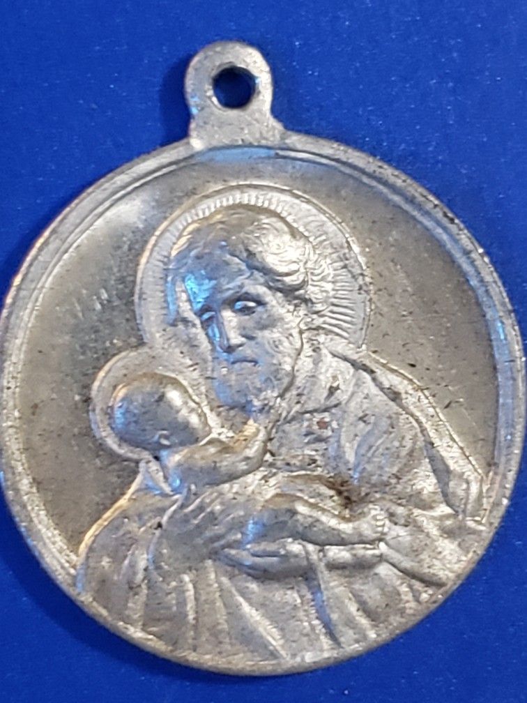 Vintage St Joseph Miraculous Metal Pendant