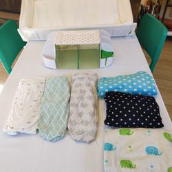 Changing Table, Covers & Diaper Caddy