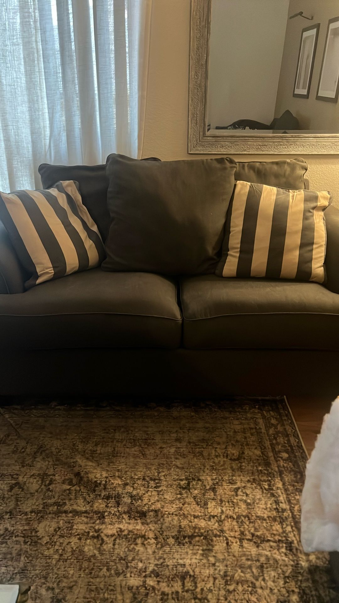 Dark Grey Loveseat Couch