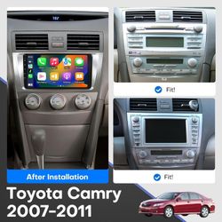 Car Stereo for Toyota Camry 2007-2011 JBL-Compatible Radio Upgrade Kit Wireless CarPlay/Android Auto，9'' Android 12 IPS Touchscreen GPS/WiFi/Bluetooth
