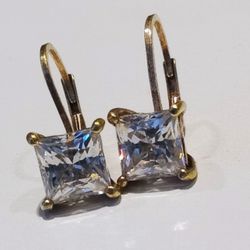 925 Vermeil CZ lever back earrings