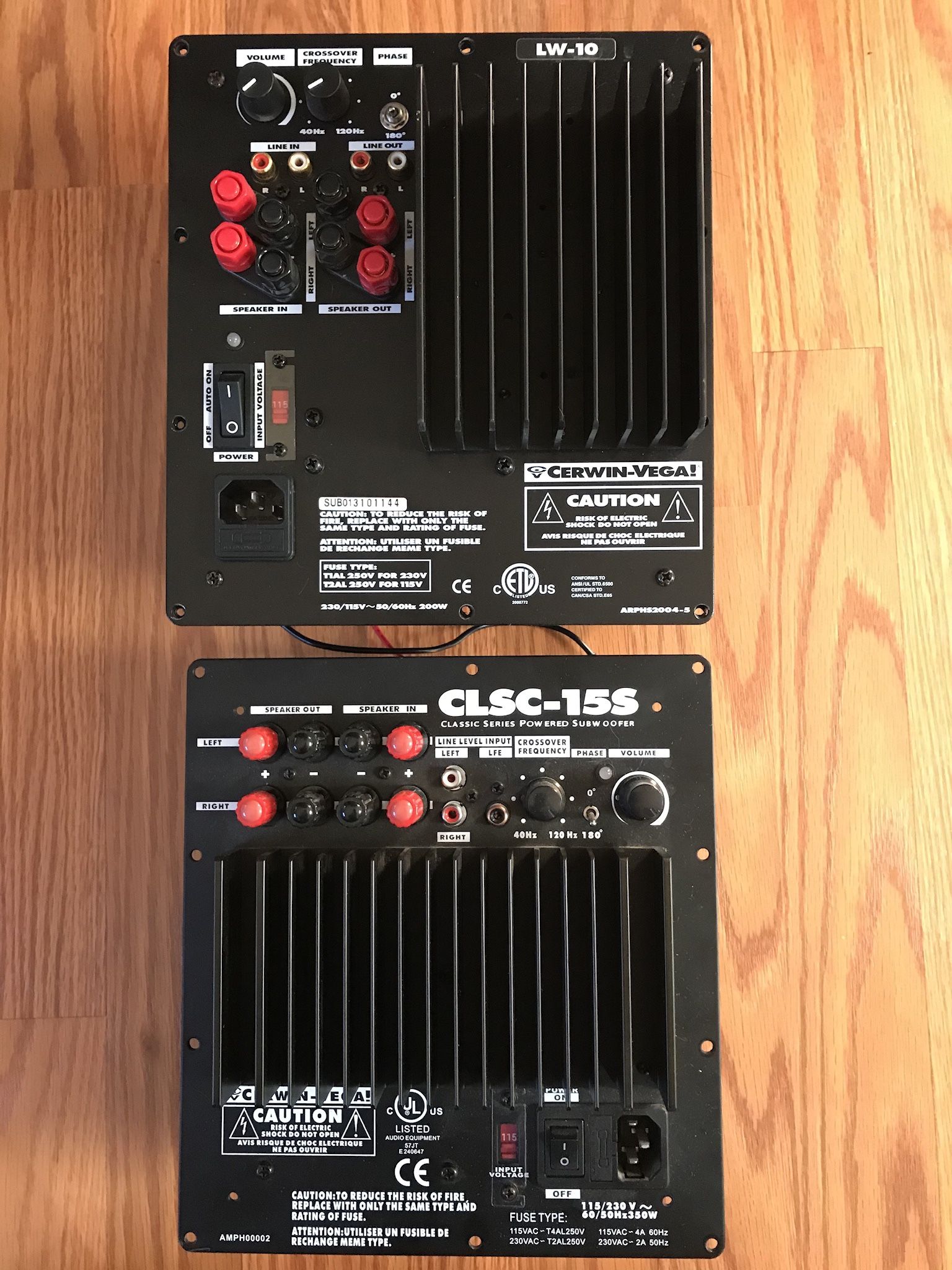 Set Of (2) Cerwin Vega Home Theater/Stereo Subwoofer Amplifiers (Not Working)