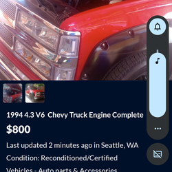 1994 Chevy  4.3 engine just the engine fresh rebuild