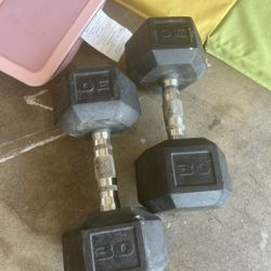 Set Of 30# Steel Dumbbells