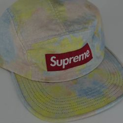 Supreme ss18 multicolor tie Dye denim camp cap Brand New With Sticker