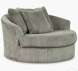 Lindyn Fog Oversized Swivel Accent Chair